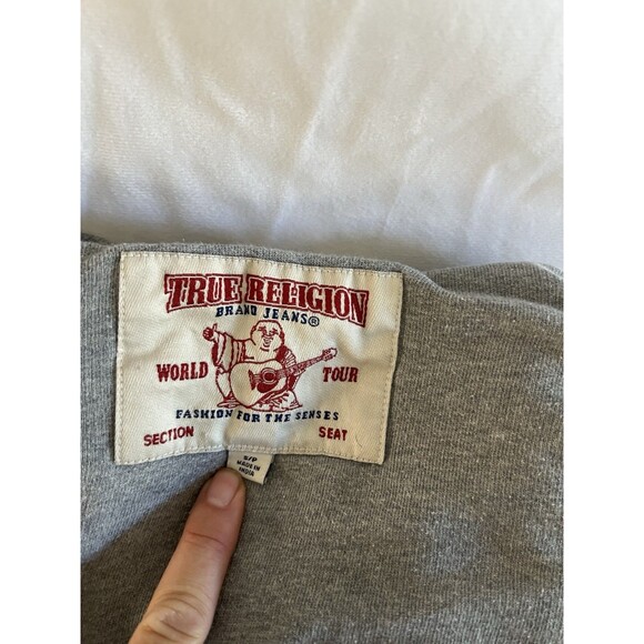 True Religion The Buddha Brand Gray Hoodie Sweatshirt Men’s Size S - Picture 5 of 7